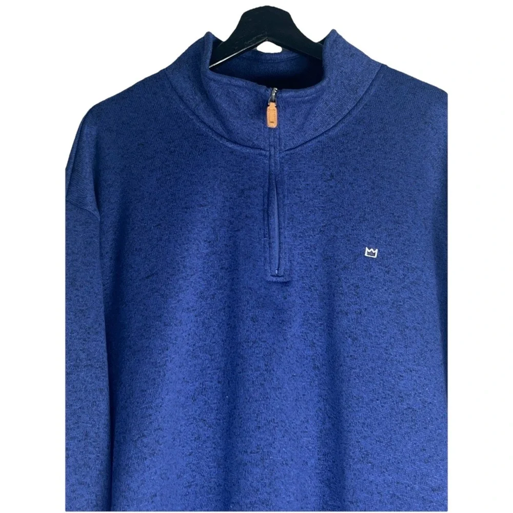 Crown & Ivy Men's 1/4 Zip Sweater‎ Size 2X Blue Black Pullover Layer